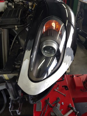 Specialist aluminium repair to a Ferrari windscreen